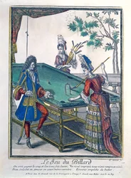 Ein Billardspiel, spätes siebzehntes Jahrhundert